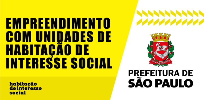 Selo da Prefeitura de São Paulo: empreendimento com unidades de Habitação de Interesse Social
